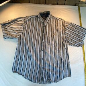 Vintage Men’s Coliseum XXL Short Sleeve Button Down Striped Casual Shirt